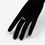 Anello vintage in oro giallo e bianco 9K con zaffiro e diamanti, anni '70