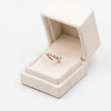 Anello vintage in oro giallo 9k con tanzaniti e diamanti, anni '80