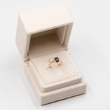 Anello vintage in oro giallo 14k con ametista