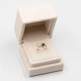 Anello vintage in oro giallo 14k con zaffiro e diamanti