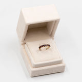 Anello vintage a veretta in oro giallo 8k con granati