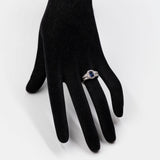 Anello vintage in platino con zaffiro (0.98ctw) e diamanti (0,60ctw)