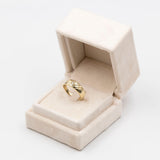 Anello vintage in oro giallo 14k con diamante (0,12ct), anni '70