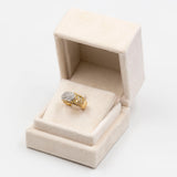 Anello vintage in oro giallo e bianco 18K con diamanti (0,53ctw), anni '80