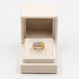 Anello vintage in oro giallo e bianco 18K con diamanti (0,53ctw), anni '80