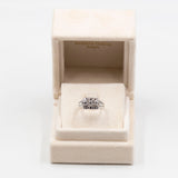 Anello vintage in oro bianco 14k con diamanti (1ctw), anni '70