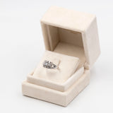 Anello vintage in oro bianco 14k con diamanti (1ctw), anni '70