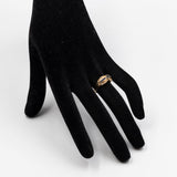 Anello vintage in oro giallo 14k con diamanti e zaffiri, anni '70