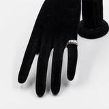 Anello antico in oro bianco 18k e rosette di diamante, anni '30