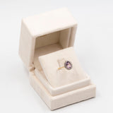Anello vintage a margherita in oro giallo 9k con ametista (2ct) e diamanti (0,20ctw)