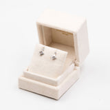 ORECCHINI GEOMETRICI VINTAGE IIN ORO BIANCO 18K CON DIAMANTI (0.80CTW)
