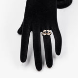 Anello vintage in oro giallo 18k e argento con zaffiro e diamanti di taglio rosa