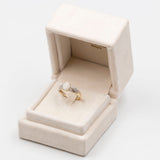 Anello vintage in oro giallo 14k con opale (0,70ct) e diamanti, anni '80