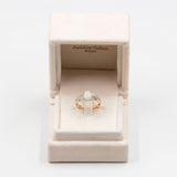 Anello vintage in oro giallo 14k con opale (0,70ct) e diamanti, anni '80