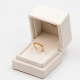 Anello vintage a riviera in oro giallo 8k e quarzi citrini