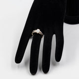 Anello vintage in oro giallo 14k con opale (0,70ct) e diamanti, anni '80