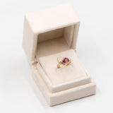 Anello vintage in oro giallo 9k con granati