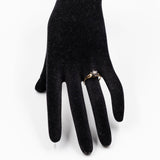Anello vintage in oro giallo 9k con zaffiri e diamanti