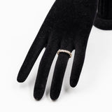 Anello vintage a riviera in oro giallo 9k con diamanti (0,12ctw)