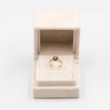 Anello vintage in oro giallo 9k con zaffiri e diamanti