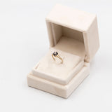 Anello vintage in oro giallo 9k con zaffiri e diamanti