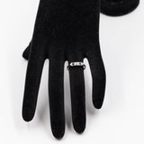 Anello Art Déco in oro bianco 14k con diamante e zaffiri, anni '30