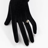 Anello vintage solitario in oro bianco 18K con diamante di taglio vecchio (0.45ct ca.), anni '60