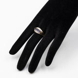 Anello in oro giallo 9k con ioliti e diamanti