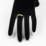 Anello a riviera in oro gialllo 18k con diamanti (0,45ctw), anni '70