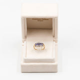 Anello in oro giallo 9k con ioliti e diamanti