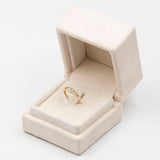 Anello trilogy vintage in oro giallo 14K con diamanti (0.30ctw ca.), anni '70