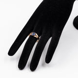 Anello vintage in oro giallo 14k con zaffiro blu sintetico, anni '50