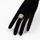 Anello vintage in oro 14k con quarzi e zirconi, anni '70