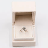 Anello vintage in oro bianco 14k con diamanti 0.65ctw, anni '70