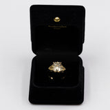 Anello vintage in oro giallo 9k con citrini, anni '70