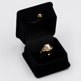 Anello vintage in oro giallo 9k con citrini, anni '70