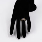 Anello vintage in oro giallo 9K con tanzaniti e diamanti, 1999
