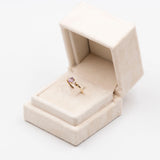 Anello vintage in oro giallo 9k con ametista e diamanti