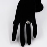 Anello vintage in oro bianco 14k con diamanti 0.65ctw, anni '70