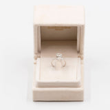 Anello vintage bypass in oro bianco 9k con hiddeniti e diamanti
