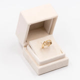 Anello vintage in oro giallo 14K con diamanti (0.22ctw ca.), anni '70