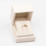Anello vintage in oro 9k con apatite gialla (1,5ct) e zaffiri bianchi