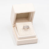 Anello vintage a fascia in platino 900 con diamanti (1ctw) di taglio brillante e baguette