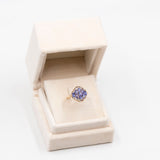 Anello vintage in oro giallo 9k con tanzaniti (1ctw)