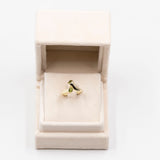 Anello vintage in oro giallo 14k con peridoti, anni '70