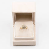 Anello vintage tourbillon in oro giallo 14k con diamanti (1,10ctw), anni '70