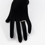 Anello vintage a veretta in oro giallo 9k con zaffiri e diamanti