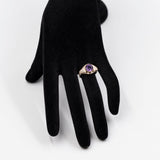 Anello vintage da cocktail in oro giallo 8k con ametista