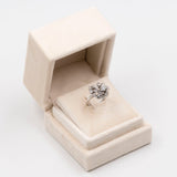 Anello vintage a fiore in oro bianco 14k con diamanti (1,50ctw), anni '60