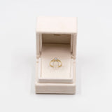 Anello solitario vintage in oro 14k con diamante (0,06ct), anni '70